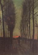 Vincent Van Gogh Avenue of Poplars at Sunset (nn04) Spain oil painting reproduction